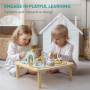 Navaris Table d activité Bebe en Bois - Table d'apprentissage ludique et Complet pour Enfant avec Grand Espace de Jeu éducatif -
