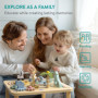 Navaris Table d activité Bebe en Bois - Table d'apprentissage ludique et Complet pour Enfant avec Grand Espace de Jeu éducatif -