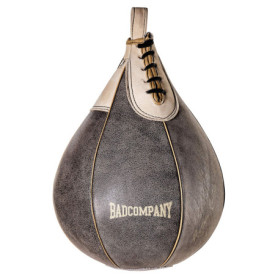 Bad Company Sac de frappe rétro en cuir de vachette - Taille moyenne - Ballon de frappe suspendu