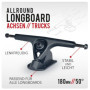 JUCKER HAWAII Longboard Trucks - Essieux de Longboard 180mm - Noir Mat (Deux-pièces)