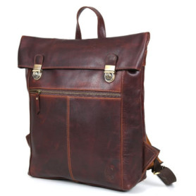 Corno d´Oro Sac à dos antivol de qualité supérieure pour homme et femme - En cuir - Grand sac à dos vintage pour ordinateur port