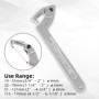 CCLIFE 4 pièces Clé à ergot articulée pour écrous à encoches latérales CR-V 19-170mm Clé à Crochet réglable en C