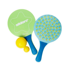 alldoro 60070 Stick & Play Lot de 4 Raquettes avec 2 balles, 2 Raquettes avec côté Ventouse pour 2 Modes de Jeu, Enfants à parti