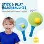 alldoro 60070 Stick & Play Lot de 4 Raquettes avec 2 balles, 2 Raquettes avec côté Ventouse pour 2 Modes de Jeu, Enfants à parti