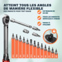 Monzana® Clé dynamométrique 1/4' 1-25 NM ±3% 18 pièces acier CV extension boîte de rangement vélo moto set complet clé de serrag