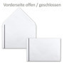 Lot de 50 enveloppes de condoléances blanches avec trait de deuil noir - Format DIN C6 - 114 x 162 mm - Collage humide sans fenê