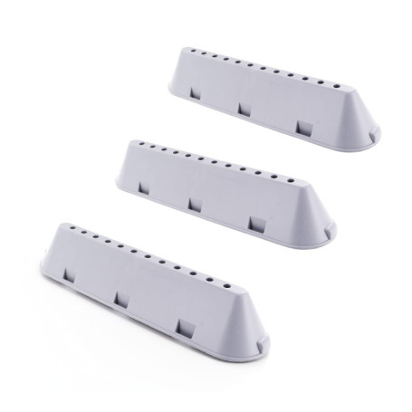DEKAROX Lot de 3 nervures de tambour 225 x 53 x 40 mm 12 trous pour Indesit C00799111 C00268109 Whirlpool Bauknecht 488000799111
