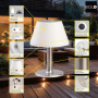 BOLD Lampe de table LED sans fil pour l'extérieur (port USB-C + solaire, batterie pour jusqu'à 6 heures d'autonomie, IP44, inten