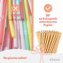 wisefood Lot de 100 pailles marron, diamètre : 8 mm x 24,5 cm, sans PLA/PE (acide polylactique/polyéthylène), jetables, biodégra