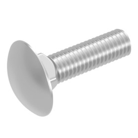 SECCARO Lot de 20 vis de serrure M10 x 40 mm, acier inoxydable V2A VA A2, DIN 603 / ISO 8677, tête ronde plate avec embout carré