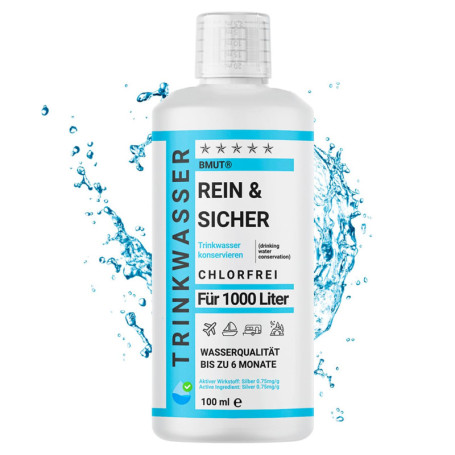 1 x 100 ml de traitement de l'eau potable pour 1000 litres - Empêche les germes - Pur et sûr - Pour caravane, camping, réservoir