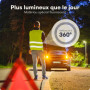PURAHELP Gilet Jaune Voiture Set de 4 pièces valable dans Toute l'europe Selon en ISO 20471 - Gilet de sécurité reflechissant - 