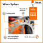 BEOS® 2 x crampons en acier inoxydable de qualité supérieure pour Worx Landroid S/M + 12 x vis en acier inoxydable – Amélioratio