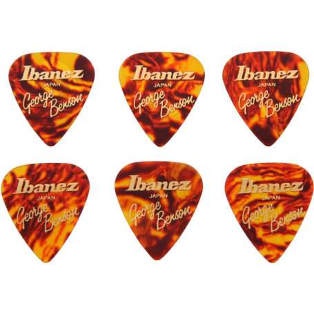 Ibanez B1100GB Lot de 6 médiators Signature Geoge Benson, 0.75mm