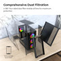 MONTECH XR Bois, façade en Noyer Noir véritable, boîtier de Jeu PC ATX, Panneau latéral en Verre, 4 Ventilateurs GF120 ARGB PWM 