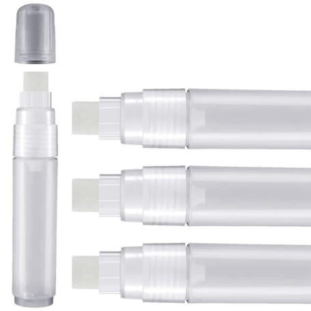 Wisyurt Lot de 4 Stylos à Peinture 15 Mm Vide Acrylique Marqueur Permanent Clair Blanc Marqueur Stylo Pointe Fine Vide Marqueurs
