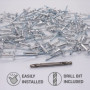 SKIR'CO (30 pièces) Rivets Aveugles à Grande Bride en Aluminium 5,0 x 18 mm, Mandrin en Acier, Foret Inclus