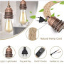 Kit de lampe à suspension en corde de chanvre Vintage avec prise interrupteur DIY Tête unique suspendue Câble de lumière Corde E