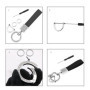 Porte-clés de voiture en cuir avec strass pailletés - Porte-clés universel avec porte-clés et tournevis - Accessoires de voiture