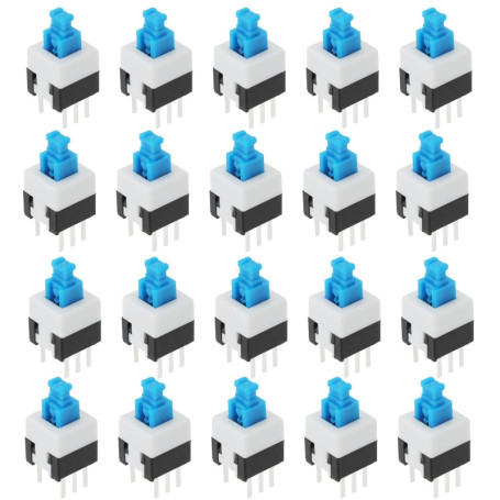 OTOTEC Lot de 20 Interrupteurs à Bouton-poussoir Tactiles 7x7 Mm Autobloquants Micro-interrupteurs à 6 Broches DPDT Mini-interru