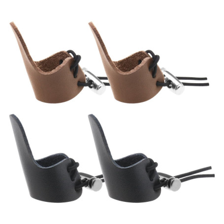 EMSea Lot de 4 gants de protection pour les doigts en cuir pour tir à l'arc, anneau de pouce, flèche, accessoires de sport, 4,9 