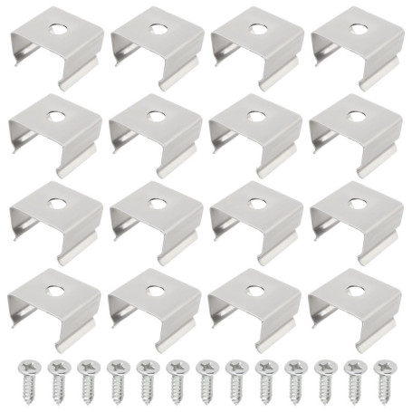 EMSea Lot de 50 Clips de Montage pour Cordon Lumineux LED en Acier Inoxydable pour Bandes LED de 9,5 à 12 Mm (13 X 11 X 9 Mm)