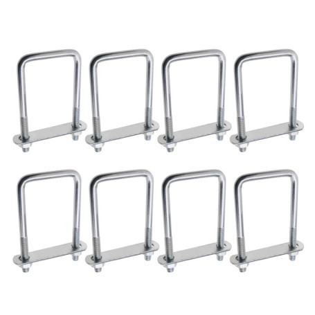 YINETTECH 8pcs Boulons en U Carrés Polyvalents avec Supports Plaque et d'écrou Boulons de Remorque Toit 20x60x120mm Filetage M10
