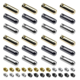 VGOL 24 ensembles Embouts de Lacets en Métal avec Vis Tête de Lacet et Extrémités de Cordons Remplacement en Métal pour Baskets 