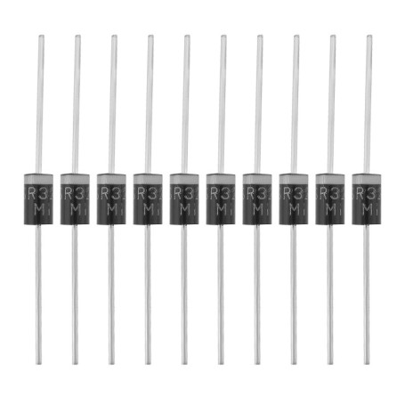 VGOL Lot de 50 Diodes de Redressement à Barrière Schottky SR3200 (S3200) DO-201 200 V 3 A 57,4 X 4,9mm Diode de Redressement à H