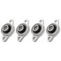 Lobamop Lot de 4 roulements auto-alignés KFL001 12 mm avec palier à bride en alliage de zinc - Boîtier de roulement rhombique