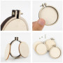 Ginobili Paquet de 20 Mini Cerceaux à Broder Ronds en Bois, Cerceaux en Bois, Cadre D'Affichage, Cercle pour Bricolage, Artisana