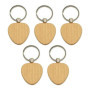 Qeunrtiy 50pcs Porte-Clés Vierge en Forme de Coeur en Bois en Forme de Coeur Porte-Clés Étiquette Anti-Perte Accessoires en Bois