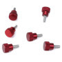 Doxiuyo 6 Pièces X 10 mm Filetage Tête Haute Moletée Vis à Oreilles Boutons en Alliage D'Aluminium Rouge Épaulement Moleté Point