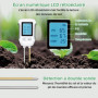 Mcbazel Testeur de Sol ph 3 en 1, Détecteur de Test de Sol Acide-Base, Mesure de Température et d'Humidité avec Affichage LCD Ré