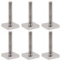 ECSiNG 6pcs T-Track Adaptateur M6x35mm Boulons en Acier Inoxydable 20x20mm Boulons à Tête Carrée Barre pour Toit de Voiture Toit
