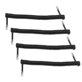 ECSiNG 4pcs Téléphone Combiné Cordon Remplacement Enroulé Téléphone Combiné Câble PVC Téléphone Accessoires 1.5 Mètres Noir