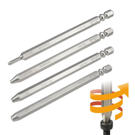 ENGINEER DBZ-20 Extracteur de vis et embouts d'extraction (pour vis à tête hexagonale à tête hexagonale)