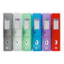 Oxford Lot de 6 classeurs à levier A4 en plastique translucide de couleurs assorties