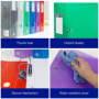 Oxford Lot de 6 classeurs à levier A4 en plastique translucide de couleurs assorties