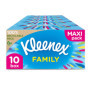Tissus Kleenex Family - 1280 mouchoirs - 10 x 128 pièces - Coffret cadeau Bleu