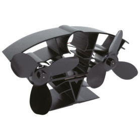 Valiant Whirlwind Ventilateur de poêle – Ventilateur de brûleur à bûches à Circulation d'air Chaud, Noir