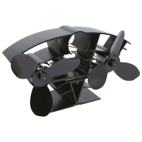 Valiant Whirlwind Ventilateur de poêle – Ventilateur de brûleur à bûches à Circulation d'air Chaud, Noir