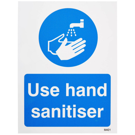 Seco Panneau de sécurité en plastique semi-rigide avec inscription « Use Hand Sanitiser » 150 x 200 mm