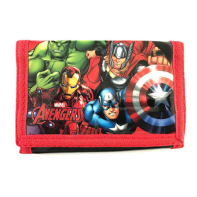 Portefeuille officiel Marvel Avengers pour garçons Hulk Iron Thor à trois volets, Rouge, noir, multicolore, 13CM X 9CM X 1CM, Po