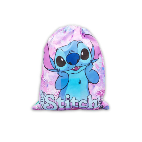 Disney Lilo & Stitch Sac à cordon de serrage pour l'école et la natation, rose, taille unique