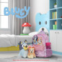 Bluey & Bingo Sac à dos rose – Sac à dos pour chambre d'enfant et d'école avec poche avant à paillettes – Porte-bouteille d'eau 
