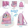 Bluey & Bingo Sac à dos rose – Sac à dos pour chambre d'enfant et d'école avec poche avant à paillettes – Porte-bouteille d'eau 