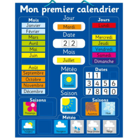Mon premier calendrier Magnétique. 40 x 30cm Tableau rigide avec une corde pour le suspendre