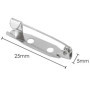 Broches x100 – Fermoir arrière sécurisé avec fermeture à barre arrière – 25 mm – Dos de broche argentés avec 2 trous pour la fab