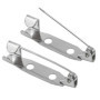 Broches x100 – Fermoir arrière sécurisé avec fermeture à barre arrière – 25 mm – Dos de broche argentés avec 2 trous pour la fab